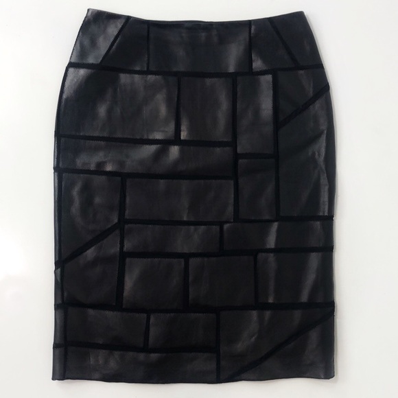 Lafayette 148 New York Dresses & Skirts - Lafayette 148 Black Silk & Leather Skirt